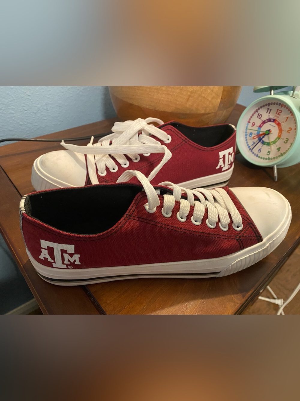 Aggies - Women’s Red Canvas Athletic Sneakers - Classic Low Top